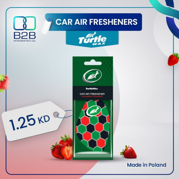 Turtle Wax car air freshener with strawberry scent.