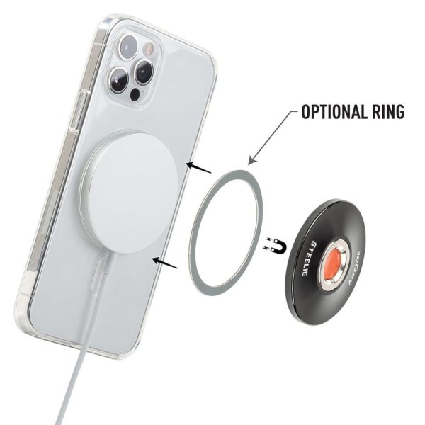 NiteIze Steelie Orbiter Plus Magnetic Socket + Metal Ring for MagSafe System.