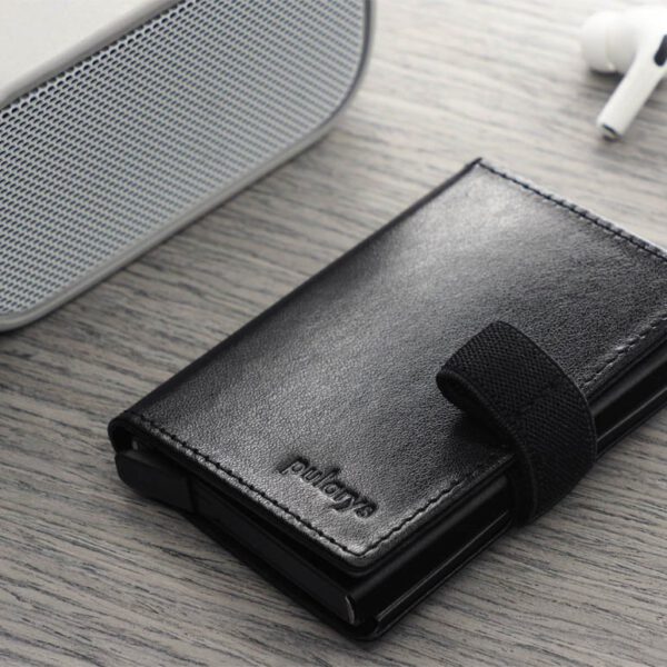 "Bono RFID wallet in black."