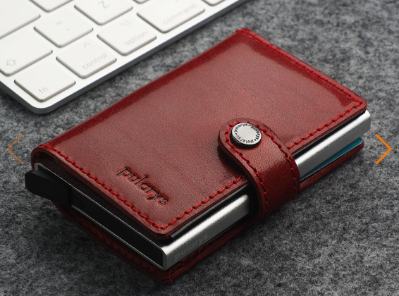 "Viking RFID wallet - Insider line in red."