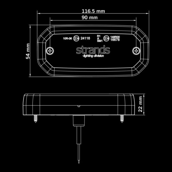 Second image of إضاءة LED للسيارات والشاحنات STRANDS FOR9T SCALE WHITE POSITION LIGHT