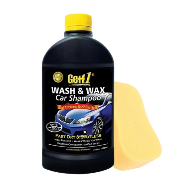 شامبو غسيل وشمع مع اسفنجة 1 لتر WASH & WAX SHAMPOO W/ SPONGE 1LTR